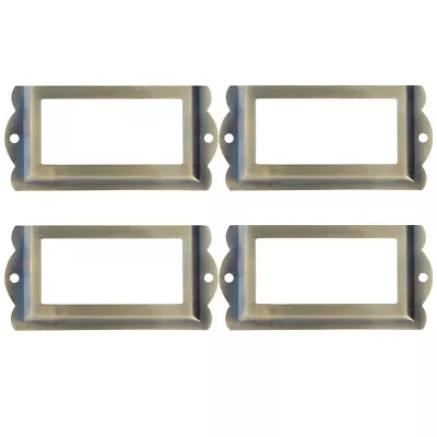 4-12pcs Antique Label Holder Metal Name Card Frame Furniture Cabinet Drawer Pull • $5.21