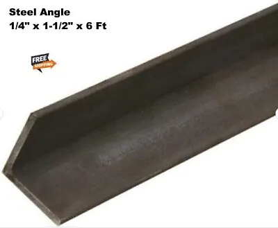 Steel Angle Iron 1/4  X 1-1/2  X 6 Ft. Hot Rolled Carbon Steel 90° Stock Mill • $44.75
