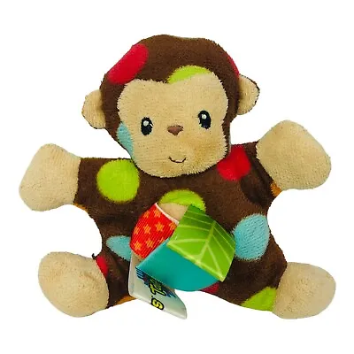 Taggies Brown Monkey Rattle 5 Inch Plush Dots Mary Meyer Baby Lovey Stuffed Toy • $7.88