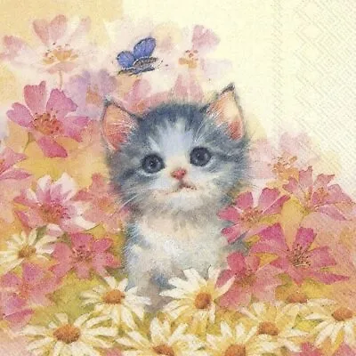 £1.39 • Buy 4 Single Paper Decoupage Napkins. Cat, Cats, Kitty, Kitties Design-699