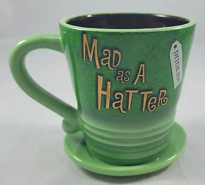 Disney Parks Alice In Wonderland 10/6 Mad Hatter Green Coffee Tea Mug • $17.99