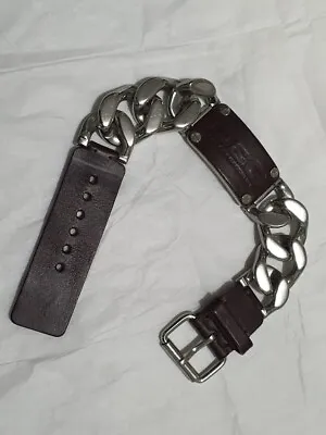 D&G Dolce & Gabbana Stainless Steel Leather Bracelet • £110