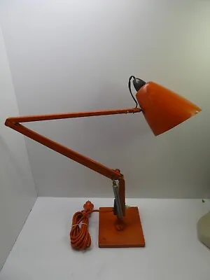 Vintage Orange Planet Industrial Workshop Lamp Factory Table Desk • $195