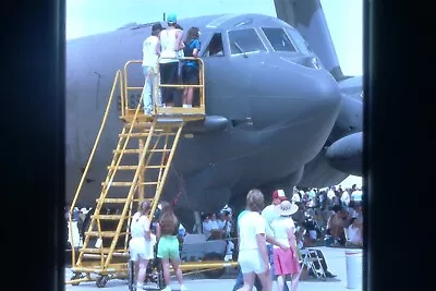 1989 Miramar Air Show Fly Navy 35mm Kodachrome Slide Plane People #13 • $29.95