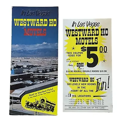 Westward Ho Motels Las Vegas Nevada Advertisement Coupon Map 1960s Vintage • $10.39