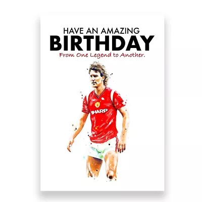 MANCHESTER UNITED BIRTHDAY CARD | Bryan Robson Birthday Card • £3.95