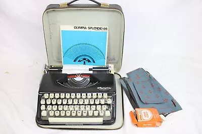 F Vintage Boxed Olympia Splendid 66 Travel Typewriter W/H Operating Instructions • £10.51