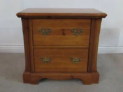 Vintage Knotty Pine Nightstand Two Drawer End Table • $269