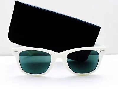 Vintage  B&L Ray Ban USA Wayfarer  5022  50mm White Frame  Sunglasses • $295