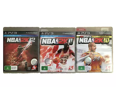 Set Of 3 NBA 2K10 2K11 2K12 Sony PLAYSTATION 3 Michael Jordan Kobe Bryant PS3 • $27