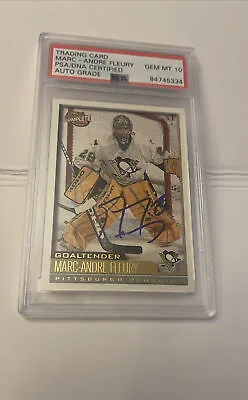 2004 Pacific Marc-Andre Fleury Signed Rookie RC PSA DNA Gem Mint 10 Auto Grade • $500