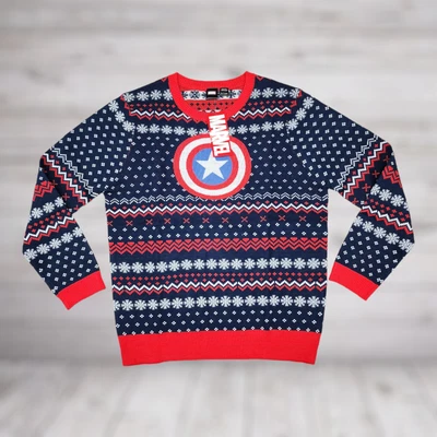 $29.75 • Buy Marvel Captain America Men's Colorful Ugly Pullover Christmas Sweater Size M