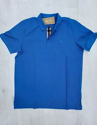 New Polo Shirt Men's Burberry  Cotton Collared Short Sleeve Logo Casual • $115