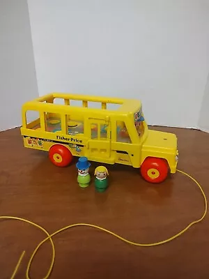 Vintage Fisher Price Little People School Bus #192 & 2 Figures • $24.47