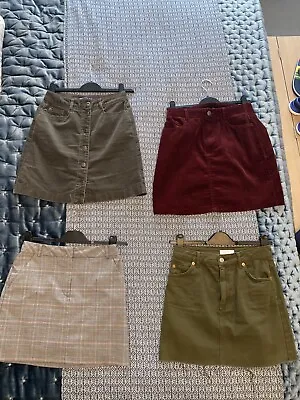 £10 • Buy Womens M&S, Topshop Short Skirts, Khaki, Checked And Red, Size 6-8