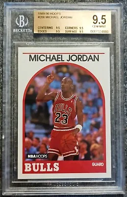 Michael Jordan 1989 Hoops #200 Gem Mint BGS 9.5 QUADS! BEST GEM AVAILABLE!!! • $89.99