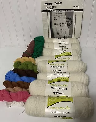 Vintage Mary Maxim Crochet Sampler Afghan 48” X 68” Complete Kit #6843 • $30.95