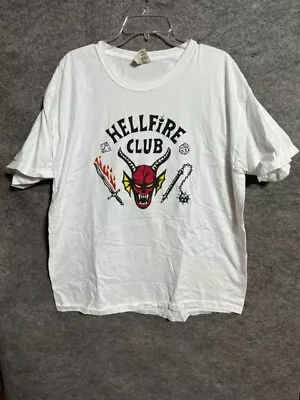 Stranger Things Hellfire Club XL White Shirt Official Netflix Men Comfort Colors • $9