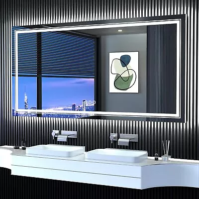 Pro Illuminated LED Bathroom Mirror Anti-fog Front & Backlit Horizontal/Vertical • $219.90