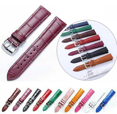 Watch Band Strap Replacement Genuine Leather Wrist Watchband 12mm/14/18mm/20mm • $14.99