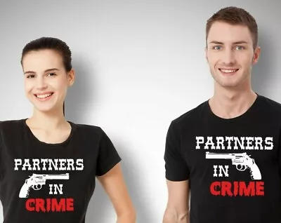 Shirts Partners In Crime T Shirts For Couples Wife Husband Matching Couple Set • £17.40