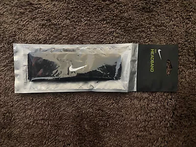 Nike Headband Athletic Sport Team Mens Black Sz 1 Size Misc Unisex Swoosh NWT • $9.99