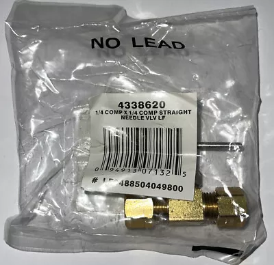 JMF 4338620 Yellow Brass Full Port Needle Valve 1/4 X 1/4 Compression Lead Free • $8.10