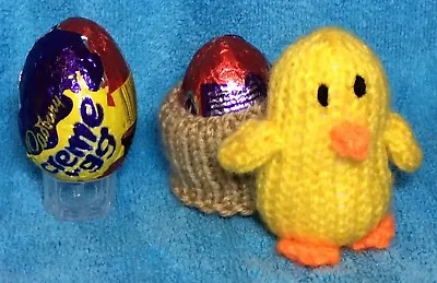 KNITTING PATTERN - Easter Chick And Nest Chocolate Cover Fits Creme Egg • £3.25