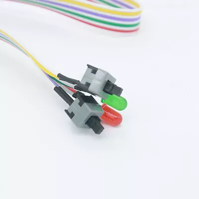 ATX PC Compute Motherboard Power Cable 2 Switch On/Off/Reset With LED Light 68CM • $2.29