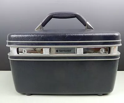 Vintage Samsonite Profile II Blue Makeup Train Case Luggage With Tray No Key • $49.99