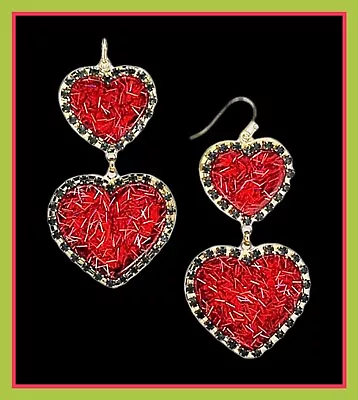 INC International Concepts Heart Drop Dangle Earrings 4 Valentine’s Day NWT • $14.99