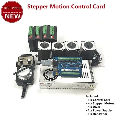 MACH3 USB CNC 5 Axis 100KHz Stepper Motion Control Card Breakout Board+4 Motor • $320.16