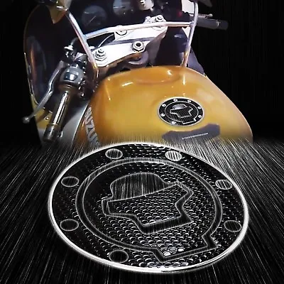 Chrome Silver+Black Gas Tank Fuel Cap Cover Protect Pad 97-03 GSXR-600/750/1000 • $9.59