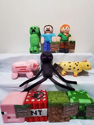 Minecraft Plush 8-14  Stuffed Animal Toys Dolls Mojang Jinx Video Game Gift New • $49.95