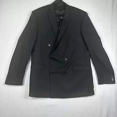 Calvin Klein Men's Black Double Breasted Blazer Jacket 46L Sport Coat Suit • $39.99