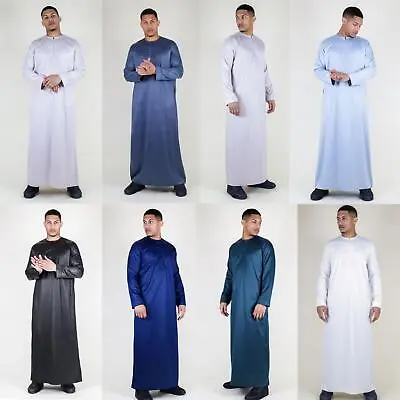 Men's Satin Emirati Thobe Islamic Clothing | Thobez • £34.99