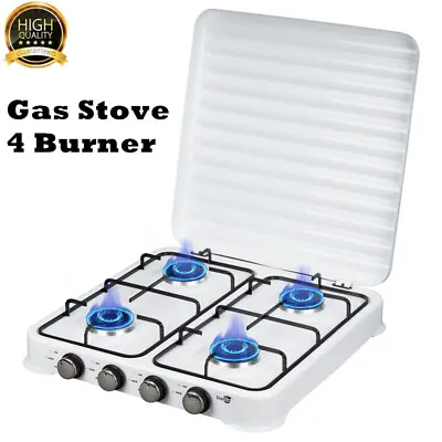 Portable Gas Stove 4 Burner Caravan LPG Cooker Cooktop MAG For Outdoor Camping • £43.58