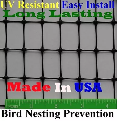 Bird Block Netting Fence 3' X 330' UV (.7  X 1  Mesh) - Poultry Aviary Quail • $158.99