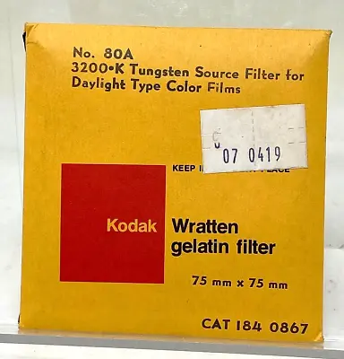$8.95 • Buy Kodak No  88A Wratten Gelatin 3200-K Tungsten Source Filter