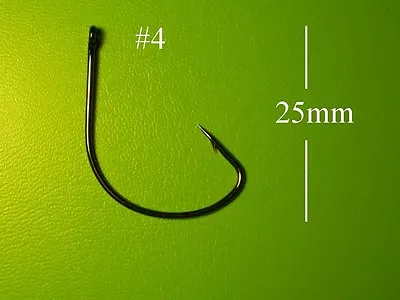 100x DFS Size #4 WIDE GAP Fishing Hooks Chemical Sharp Black Nickel tackle • $14.60