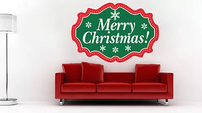 Merry Christmas Wall Decal Winter Window Decor Christmas Party Decorations H62 • $102.95