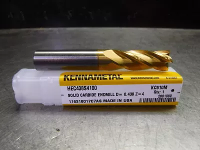 Kennametal 7/16  Solid Carbide Endmill 4 Flute HEC438S4100 KC610M (LOC2669B) • $25.95