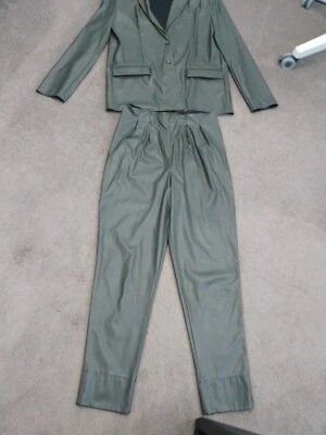 $59 • Buy ASOS Suit Size 14, Olive Green, Faux Leather