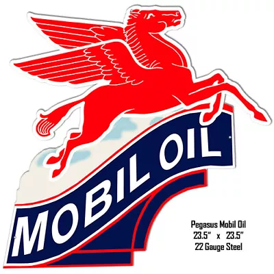 VINTAGE STYLE SIGN Mobil Oil Sign 23.5x23.5 • $74.95