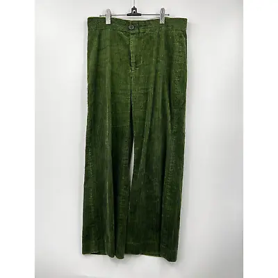 $27.99 • Buy Zara Women's High Rise Corduroy Pants Stretch Straight Leg Green Size Large