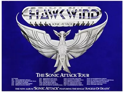 Hawkwind Sonic Attack Uk Tour Poster - Angels Of Death - Massive A0 Poster • £38