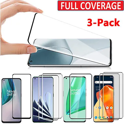 3Pcs Full Coverage Tempered Glass Screen Protector For OnePlus All Phone Models • $14.99