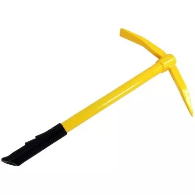 47cm Long Mini Mattock Pick Axe Yellow Garden Gardening Black Steel Handle 4944 • £7.49