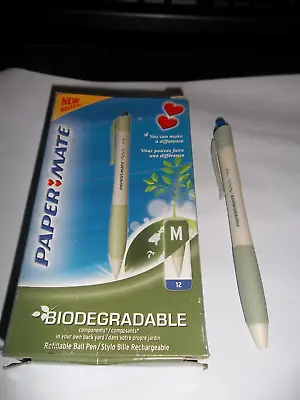 £2.99 • Buy 2 PaperMate Earth Write Biodegradable Ballpoint Pen BLUE Retractable Refillable