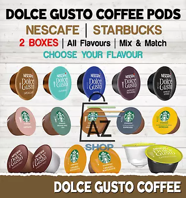 Nescafe Dolce Gusto OR STARBUCKS Coffee Pods Capsules CHOOSE FLAVOUR (2 BOXES) • $38.95